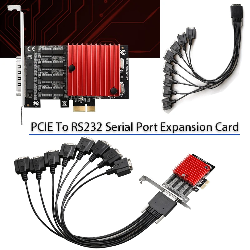 

Адаптер PCI-E Sata для настольного компьютера Конвертер PCIE Переходная карта PCIE-E Карта последовательного порта PCIE — RS232 Карта последовательного расширения с 8 портами PCIE