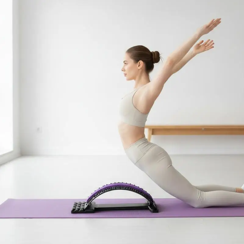 Tragbarer Lendenwirbelstrecker 1 Stück Wirbelsäulenkorrekturkissen Rückenschmerz-Linderungsgerät für Yoga, Reisen, Büro und den täglichen Gebrauch – Detail 2