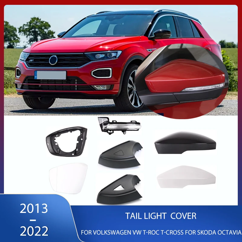 

Side Mirror Cover Glass Heated Signal Lamp Lower Frame Holder For Volkswagen VW T-ROC T-cross 2018-2022 For Skoda Octavia Mk3