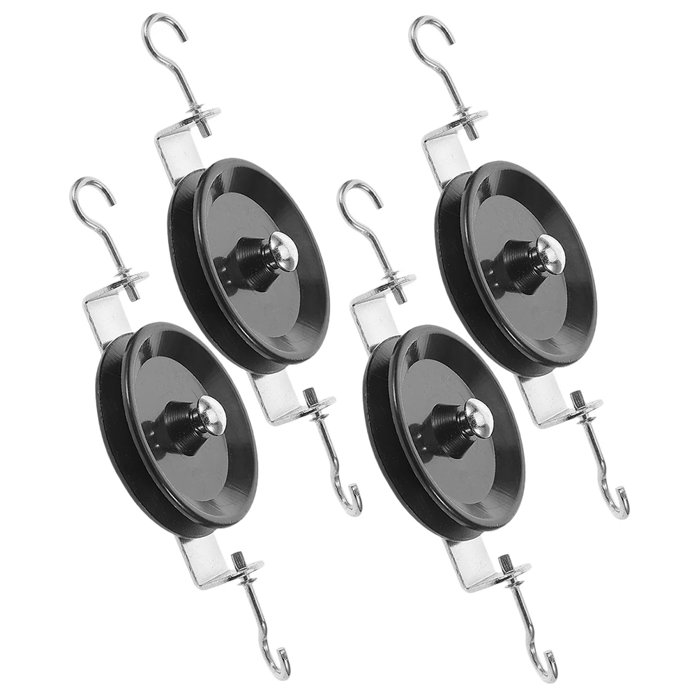 

4Pcs Single Pulley Hook Physics School Experiment Equipment Mechanic Teaching Aid Heavy Duty Lifting Pulley Small Pulleys
