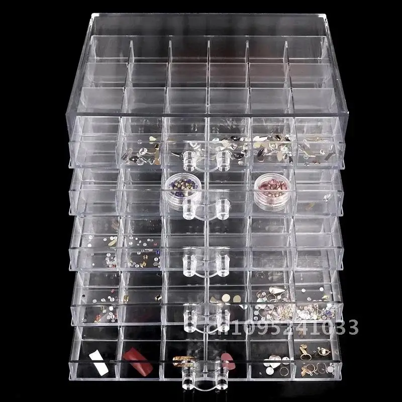 

120 Lattices Decor Art Nails Organizer Plastic Earrings Storage Box Layers Ring 5 Ear Stud Tray Display Case Container Jewelry