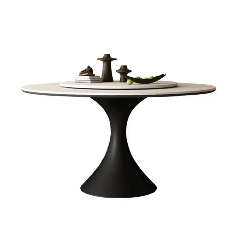 

Italian, minimalist, small apartment, household, modern, simple, round table, dining table and chairs