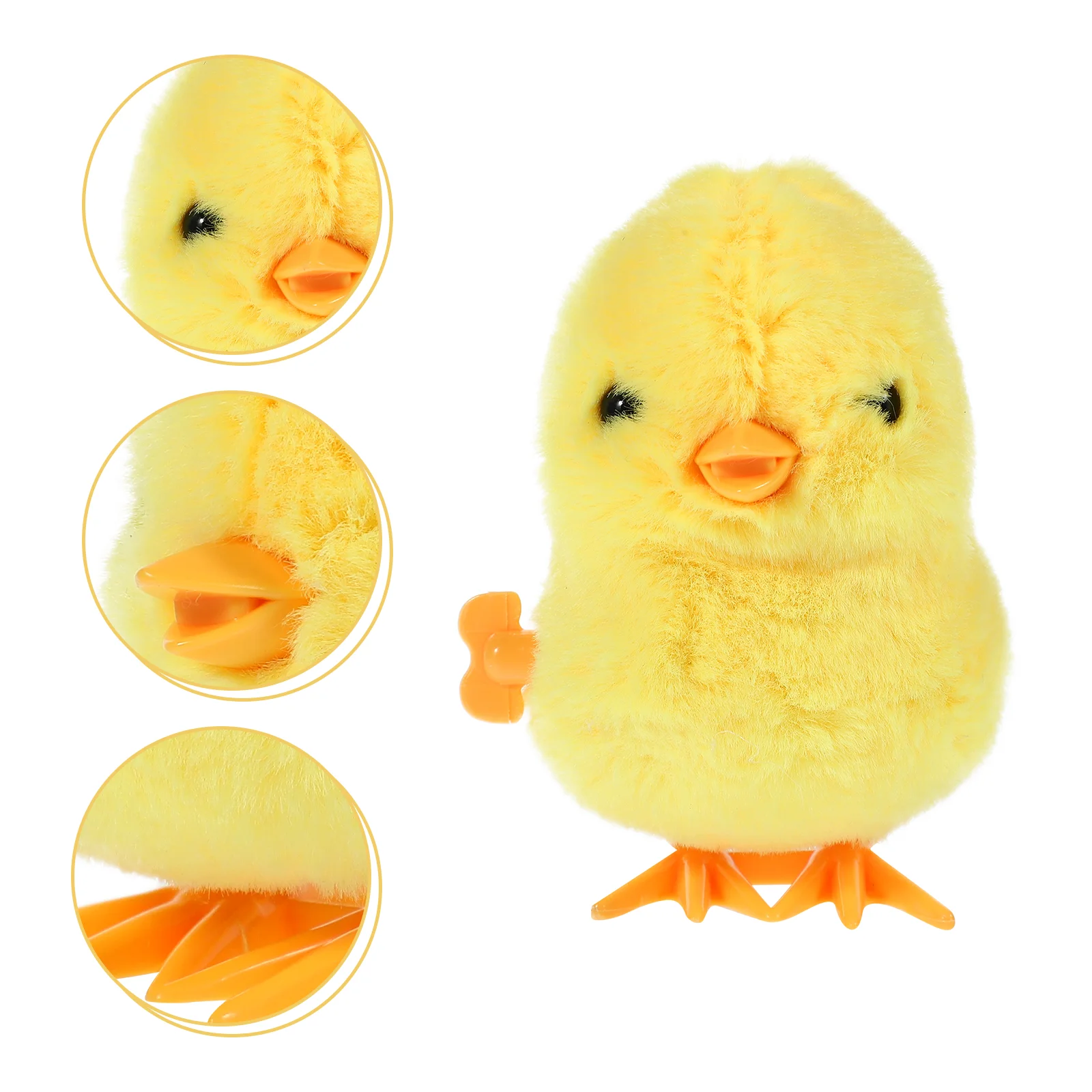 Jumping Yellow Chicken Toy Wind up Animal for Kids Creative Clockwork Funny Plush Chicken Hopping Bunny Holiday Gift Packaging