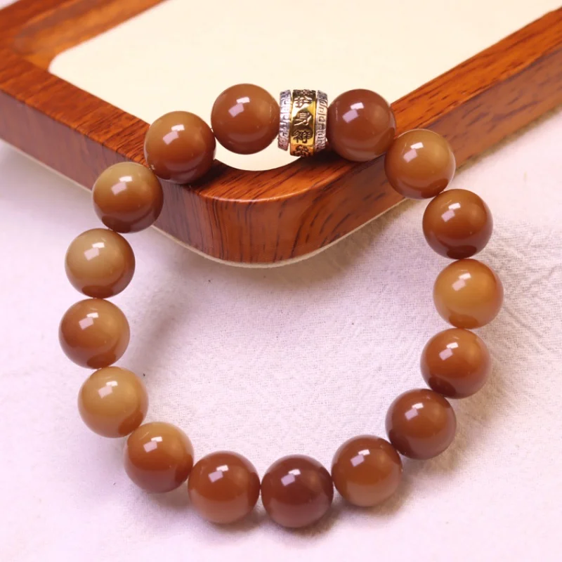 Factory Caramel Macchiato Bodhi Seed round Beads Amber Bodhi Root round Beads Bracelet Bracelet High Throw Mirror Bottom