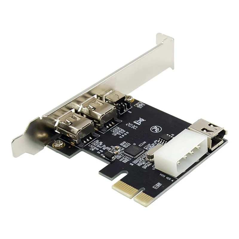 Pci-E 1X 1394 3 Port Firewire Card DV HD بطاقة التقاط الفيديو مع 1394A 6 دبوس إلى 4 دبوس IEEE1394A واجهة لسطح المكتب