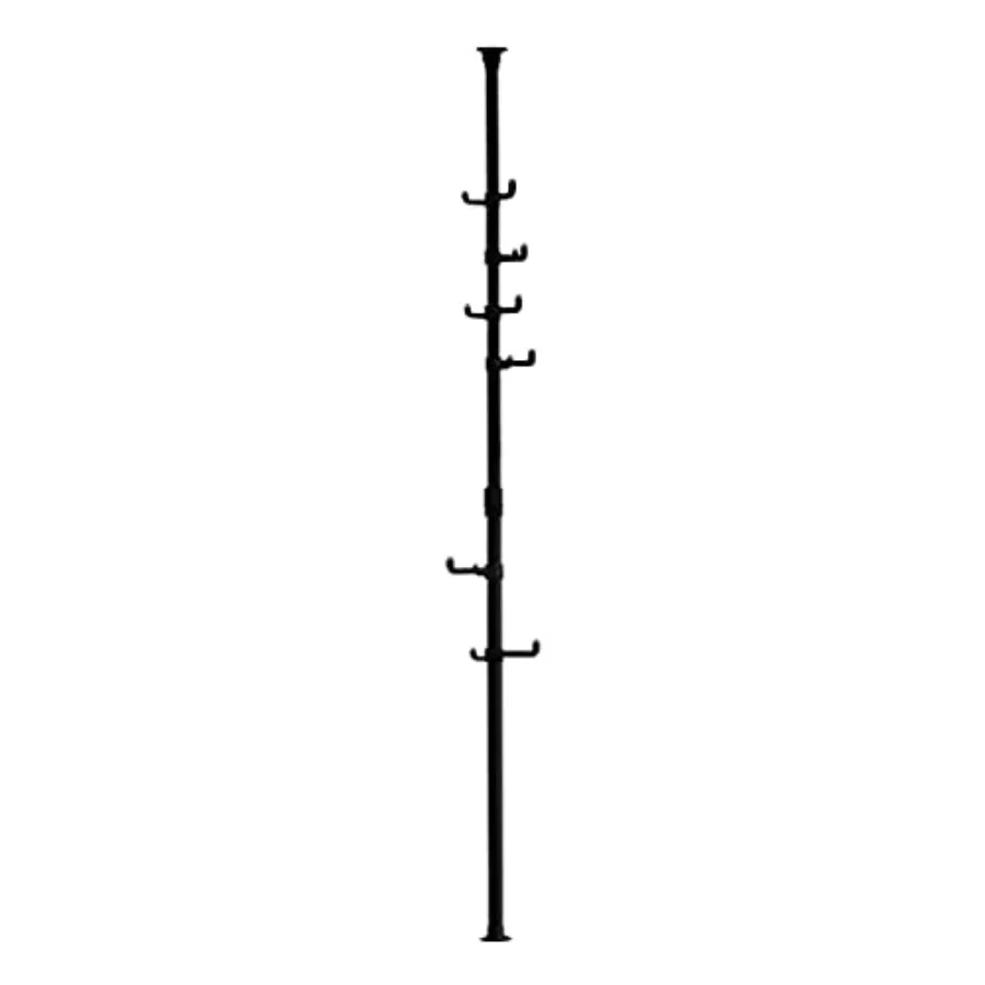 

Vertical One-Touch Pole Coat Rack — 6 Independent Rotating Hooks