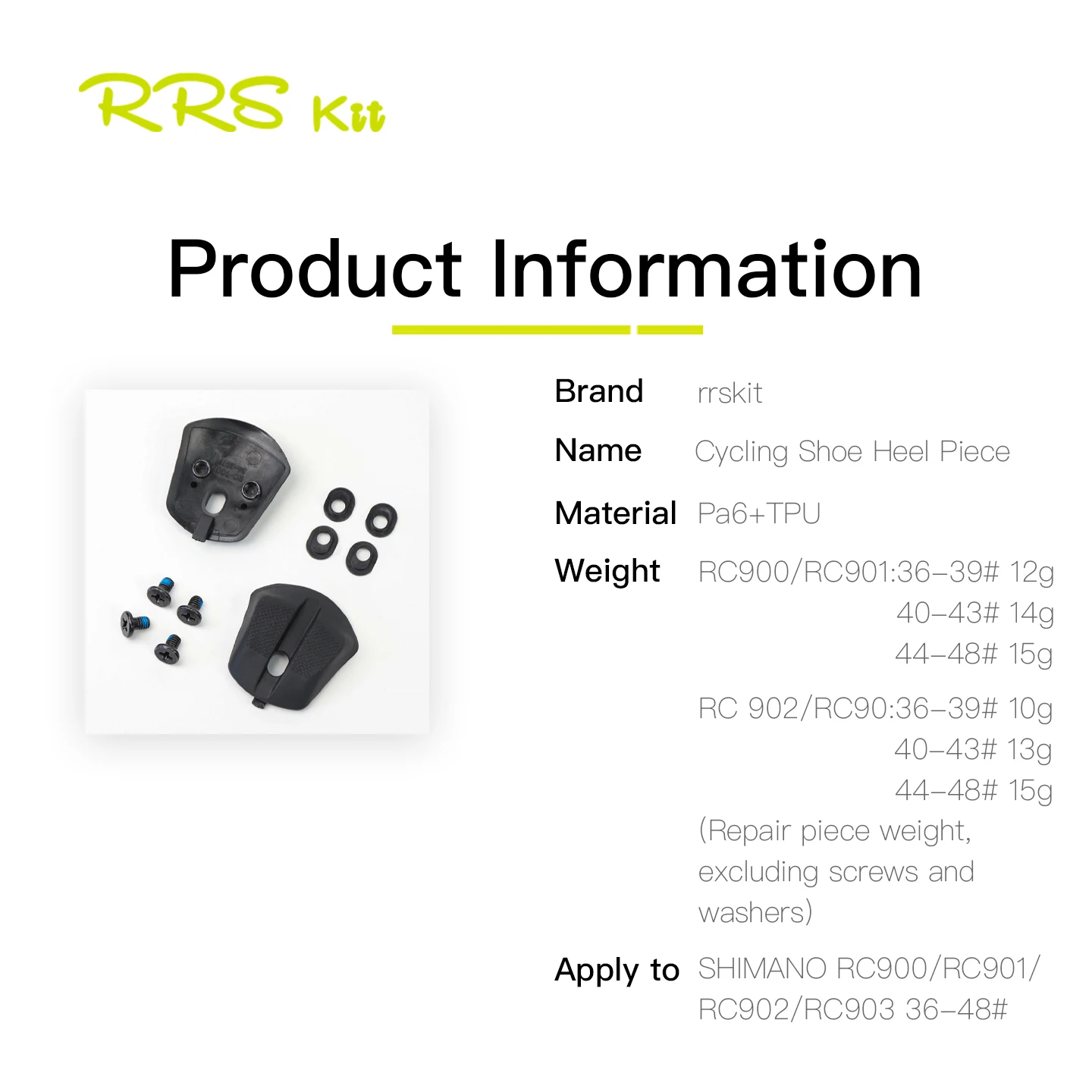 RRSKIT Bicycle Lock Shoe Heel Repair Parts For Shimano RC900/RC901/RC902/RC903 Bicycle Lock Shoe 36-48 Size Repair Parts view 3