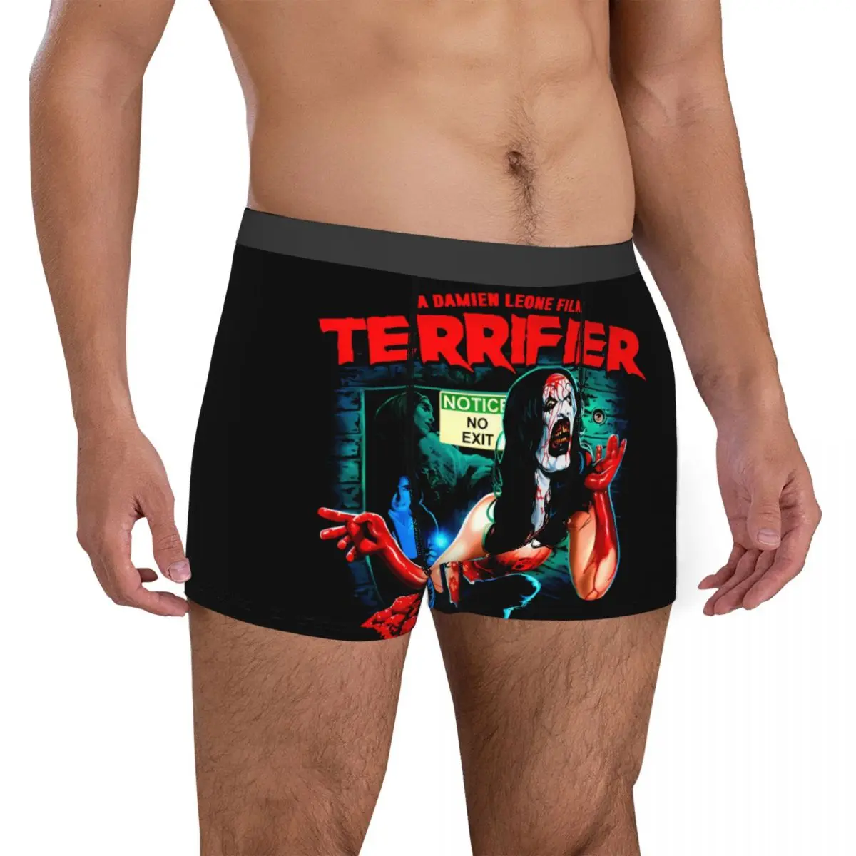 Terrifier 3 Spaventoso el payaso hombres ropa interior Halloween sangre Navidad Boxer calzoncillos cortos bragas transpirables calzoncillos Homme S-XXL