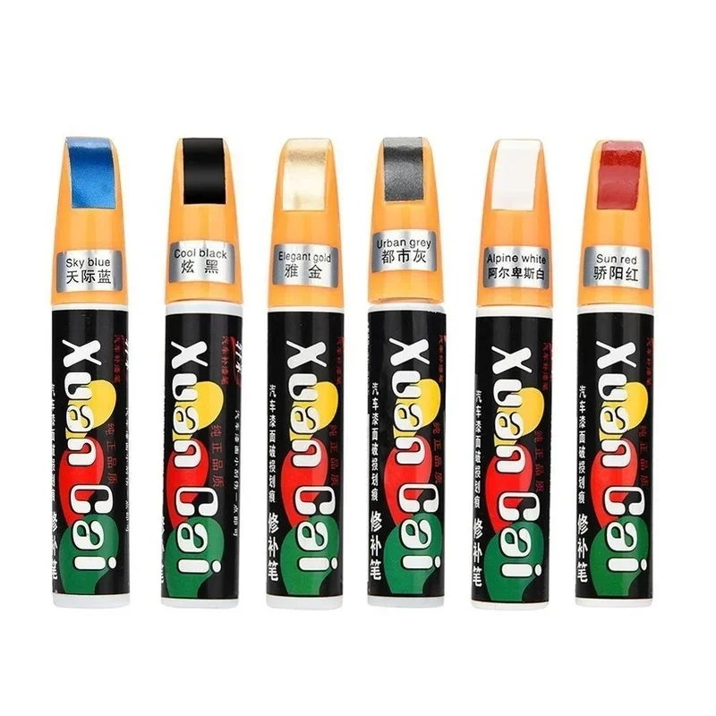 6 Color Special Scratch Repair Pen for Car Paint Remover Paint Care Car Black and White Body Scraping Paint Spot Universal