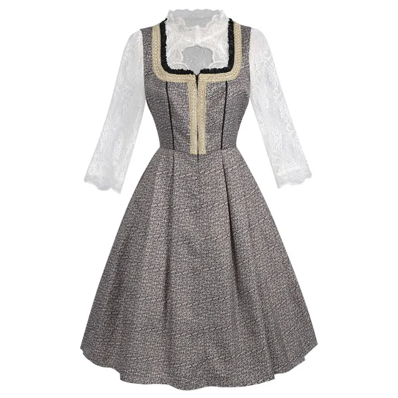 French Vintage Plus Size Oktoberfest Costume German Traditional Bavarian Costume Dress Halloween Costume