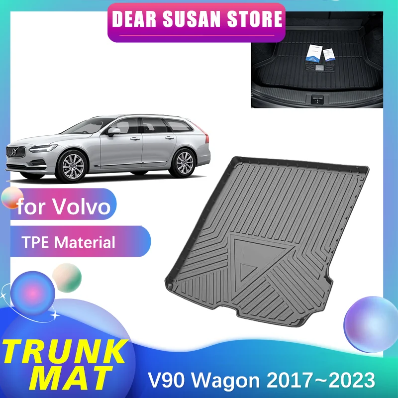 

Car Special Rear Trunk Mat for Volvo V90 Wagon 2017~2023 TPE Storage Tray Waterproof Floor Pad Space Liner Luggage Accessories