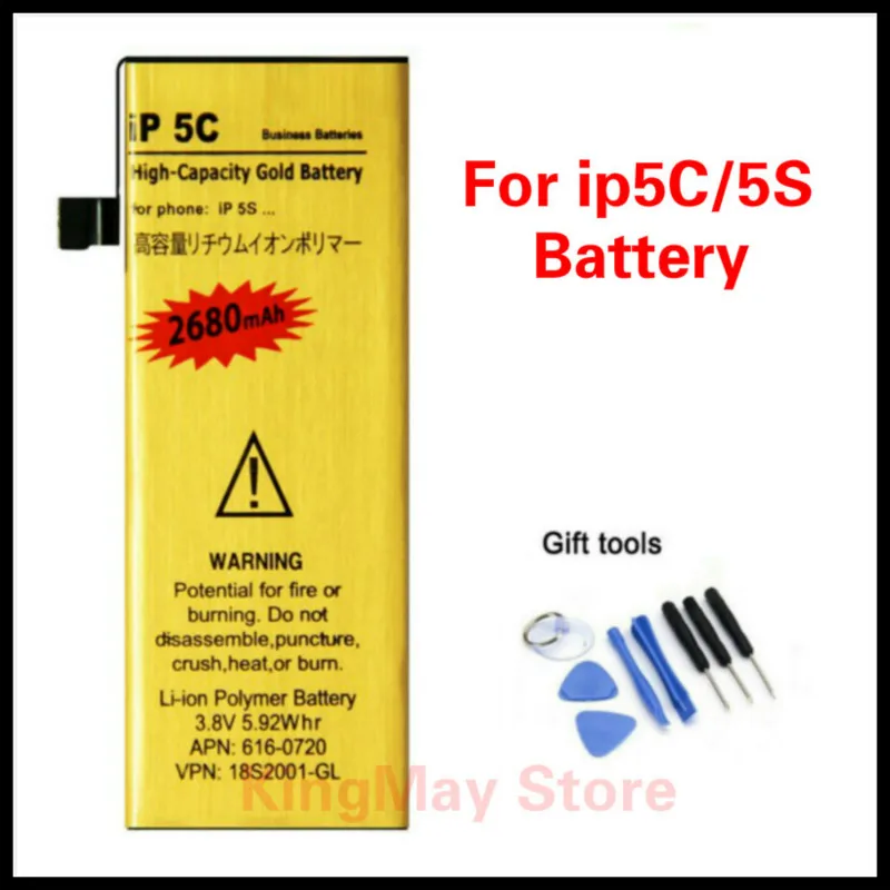 Golden Replacement Battery For iPhone 5 iPhone 5S 5C Battery ip5 ip5s ip5c Zero-Cycle with free tools