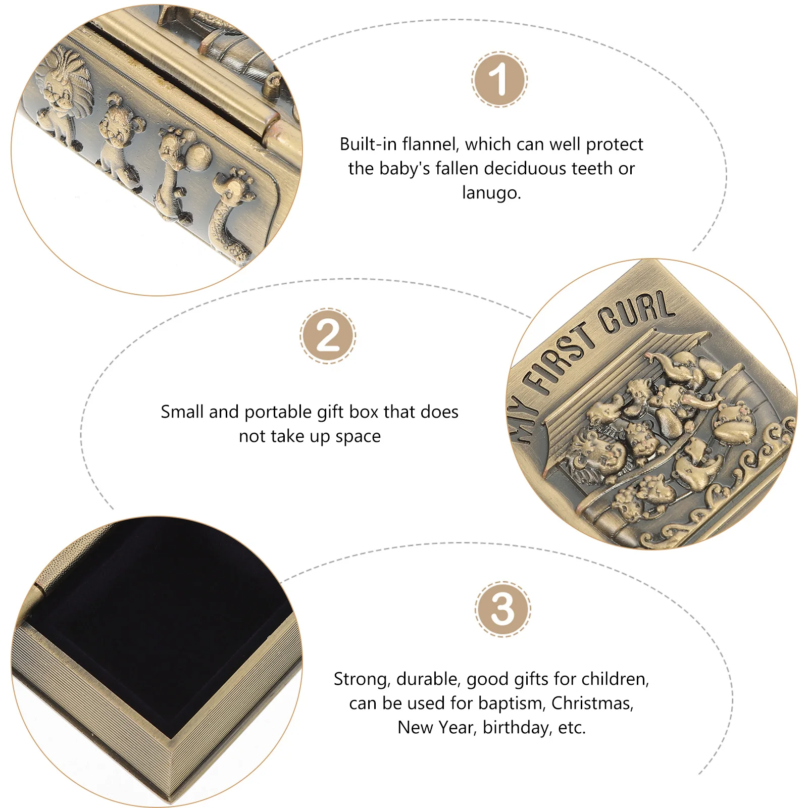 

2Pcs Tooth Boxes Milk Teeth Containers Flannel Protection Cute Animal Designs Strong Gift for Baptism Christmas