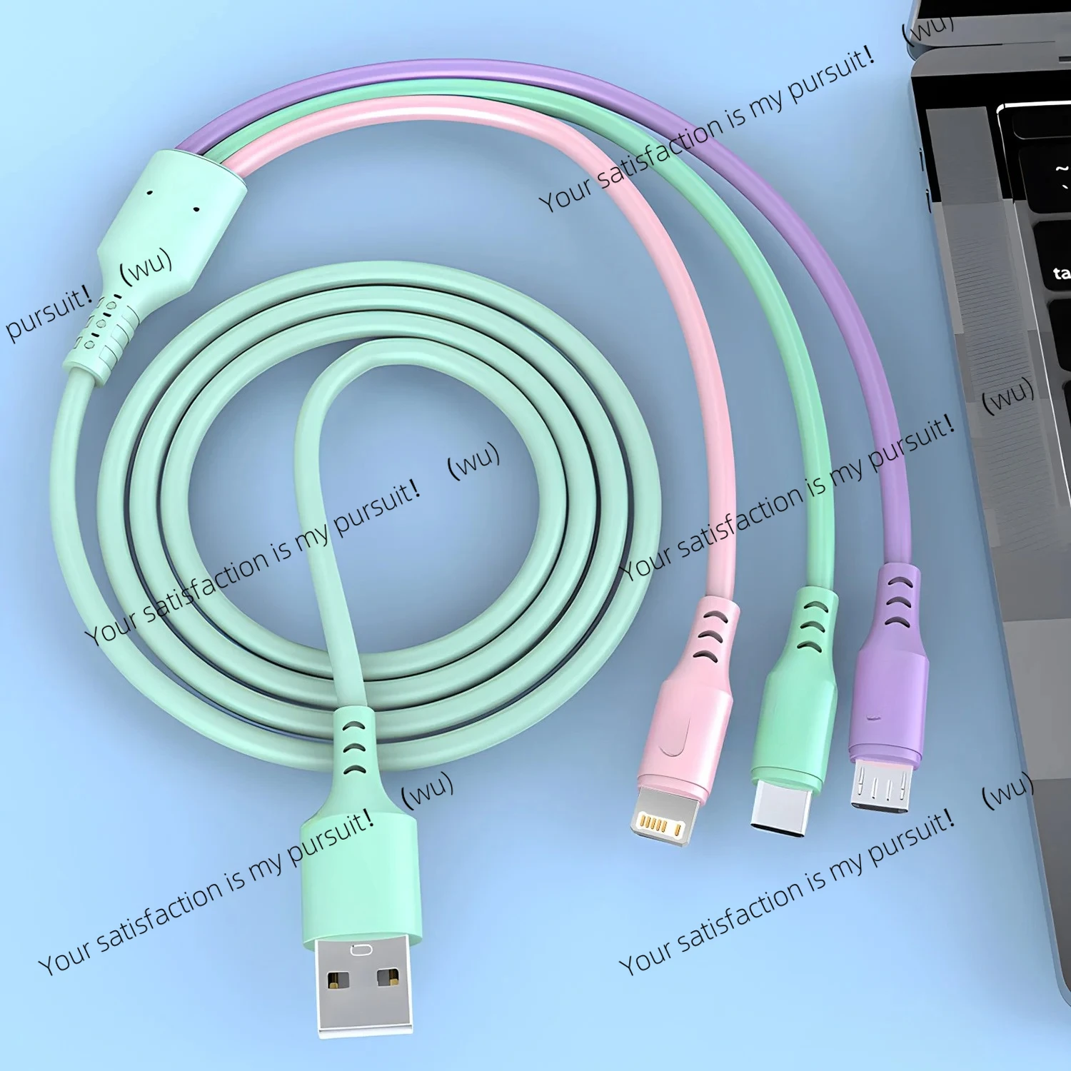 

3 In 1 Fast Charging Cable For iPhone15 14 13 12 11 X Pro Max Micro USB Type-C Phone Charger USBC Data Cable