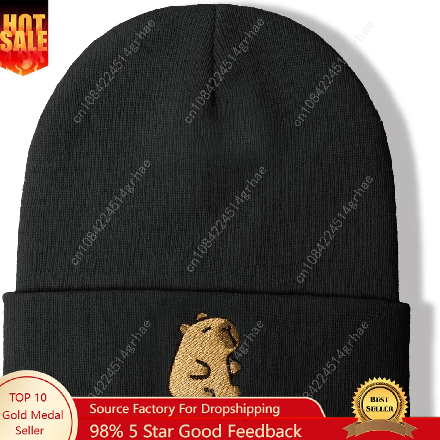 

Animal Hat Beanie Gifts for Women Winter Embroidered Knit Hat Cuffed Skull Caps for Animal Lover