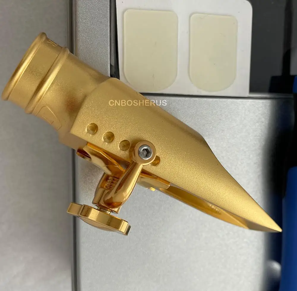 high quality screw Metal Saxophones Mouthpiece For Alto Saxophone Satin Gold plated 5 - 9