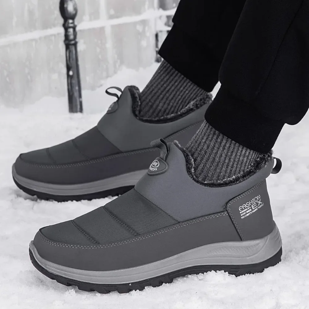 

Men Boots Waterproof Winter Lightweight Snow Boots Thick Warm Fur Men Shoes Plus Size Unisex Ankle Boots Slip On Casual Shoes