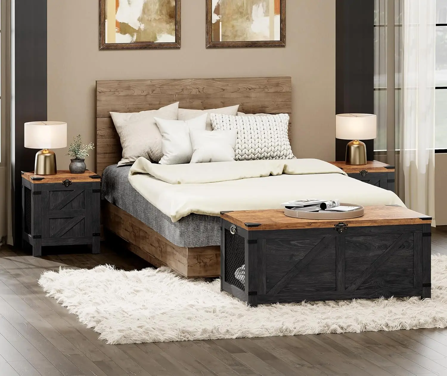 Mesa de centro elevable para sala de estar, mesa de centro de granja con almacenamiento oculto, muebles pequeños con acento con gabinete de malla y Ru