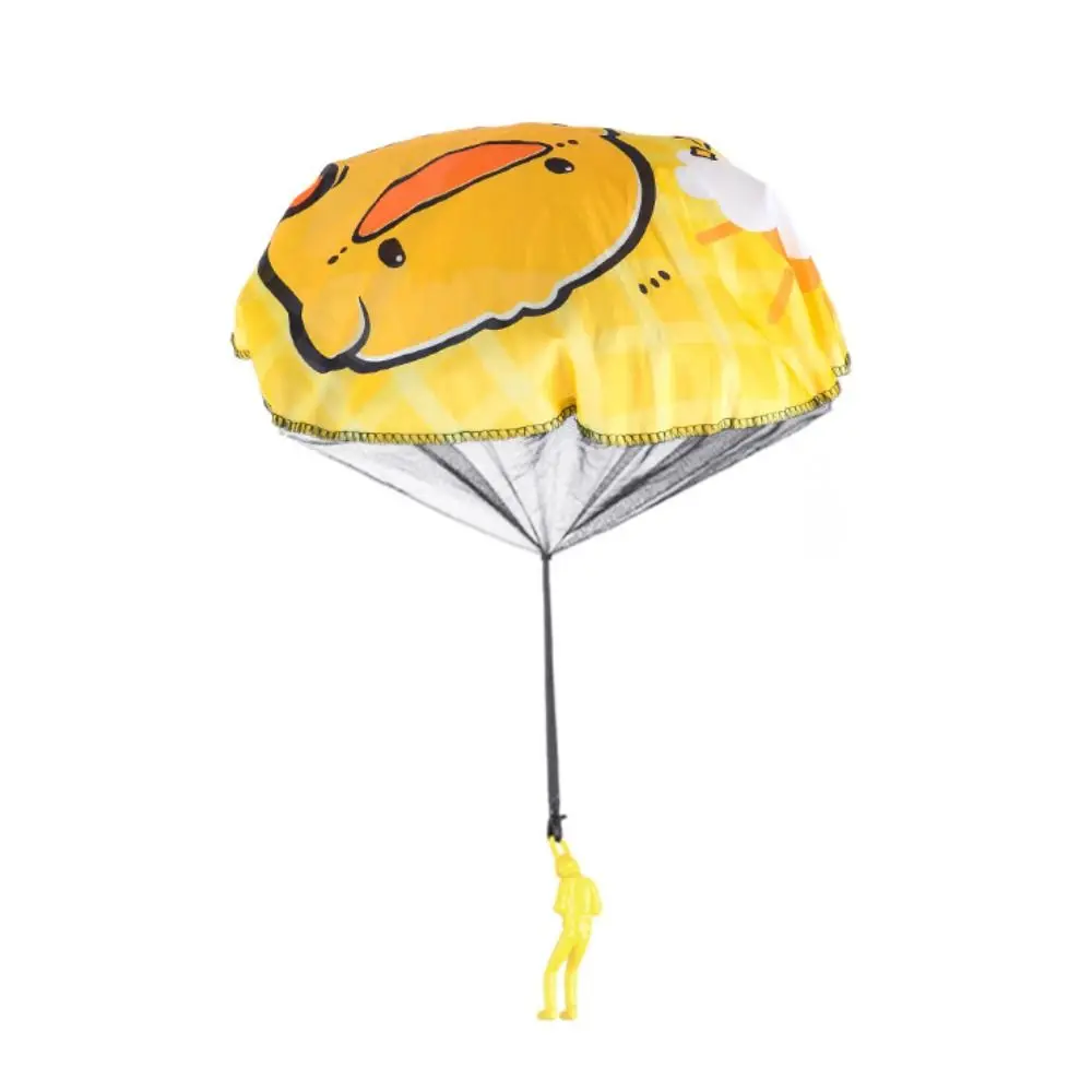 Mini Soldat Fallschirm Spielzeug Tier Pädagogische Fliegende Fallschirm Cartoon Gelbe Ente Hand Werfen Fallschirm Outdoor Spielzeug