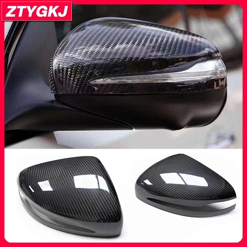 

2 PCS Paste Type Dry Carbon Fiber Material Rear Mirror Covers Trims For Mercedes Benz W464 W176 G GLE GLS Tuning