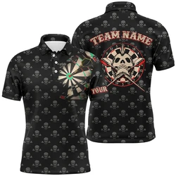 Fashion Darts Graphic Polo Shirt Custom Name Team Name Personalization 3D Printed Mens T Shirt Loose Breathable Sports Tees