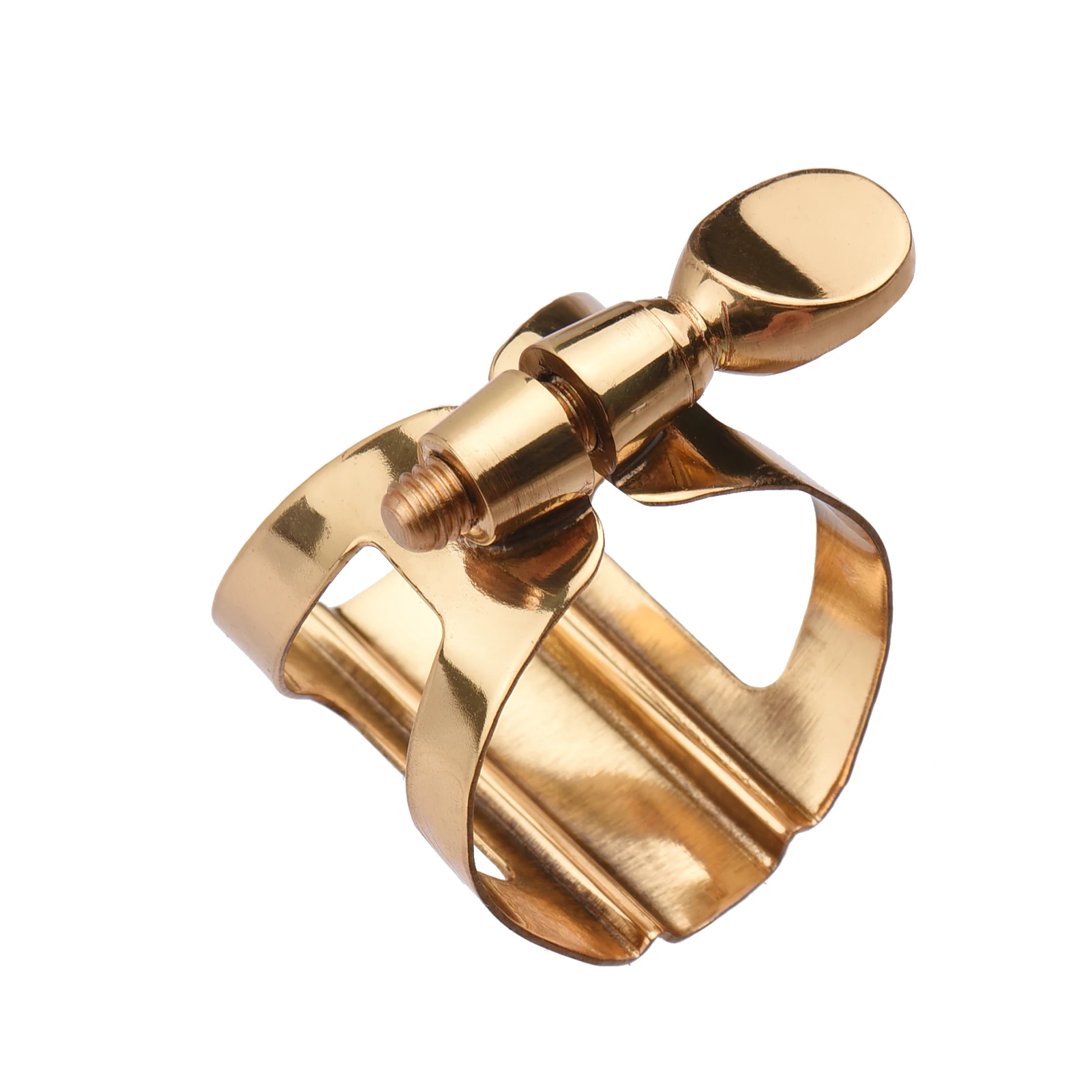 Single Screw Adjustment Saxophone Ligature Durable Metal Clip Fastener for Soprano / Alto / Tenor Saxophone