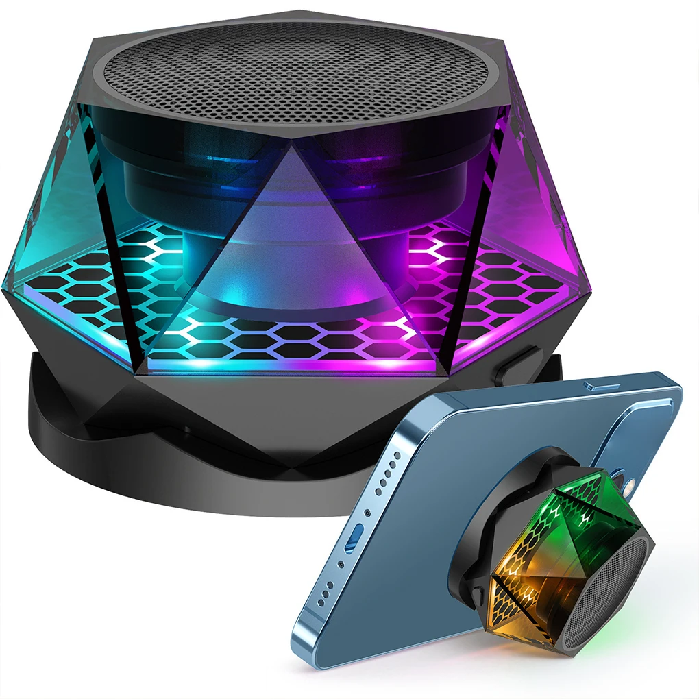 G300 Bluetooth Audio Маленькая стальная пушка Мини Портативный уличный динамик Креативный магнитный RGB Cool Light Держатель для мобильного телефона