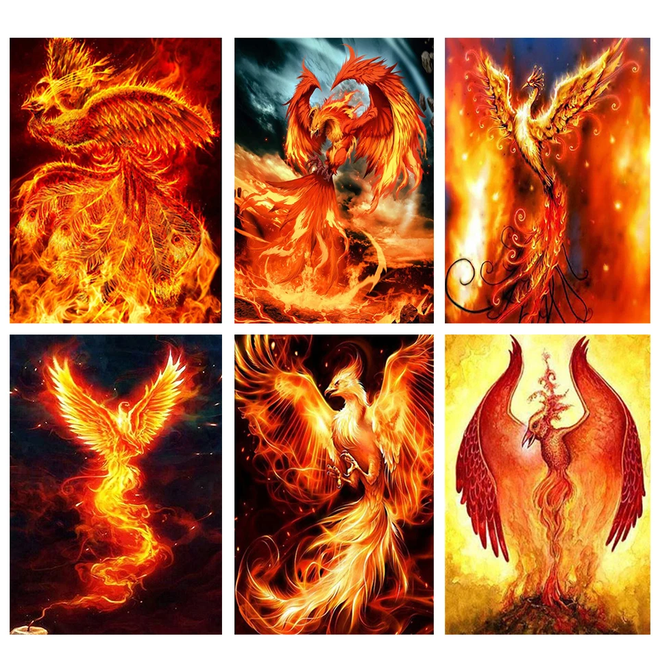 Fire Phoenix Diy Diamond Painting kits Fantasy mythical animal full diamond Embroidery Mosaic Wall Stickers Modern Home Decor