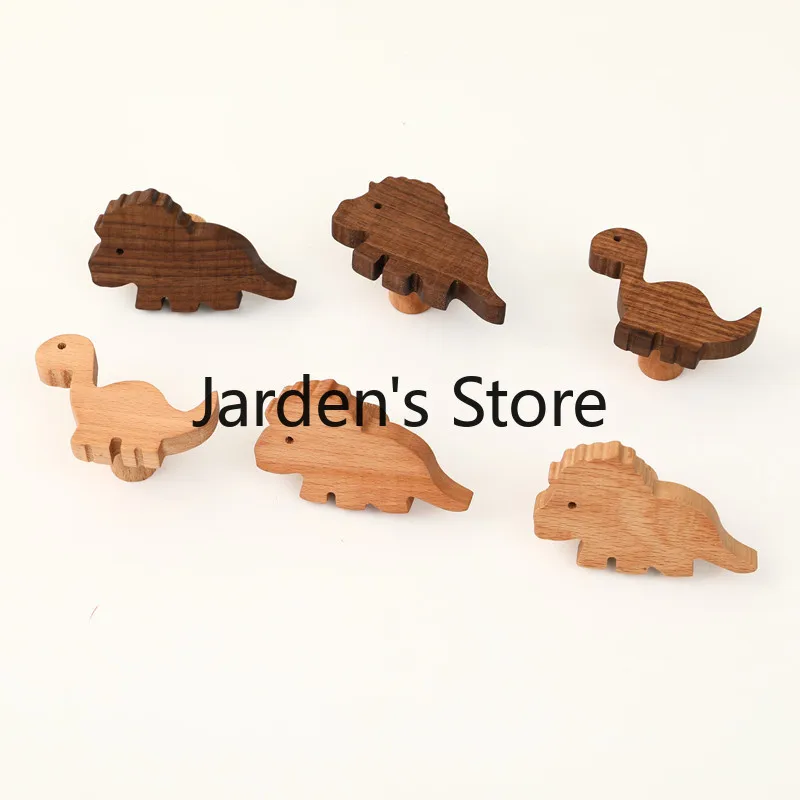 Cute little dinosaur design wooden hook wall hanging decorative robe hook bedroom clothes hanger