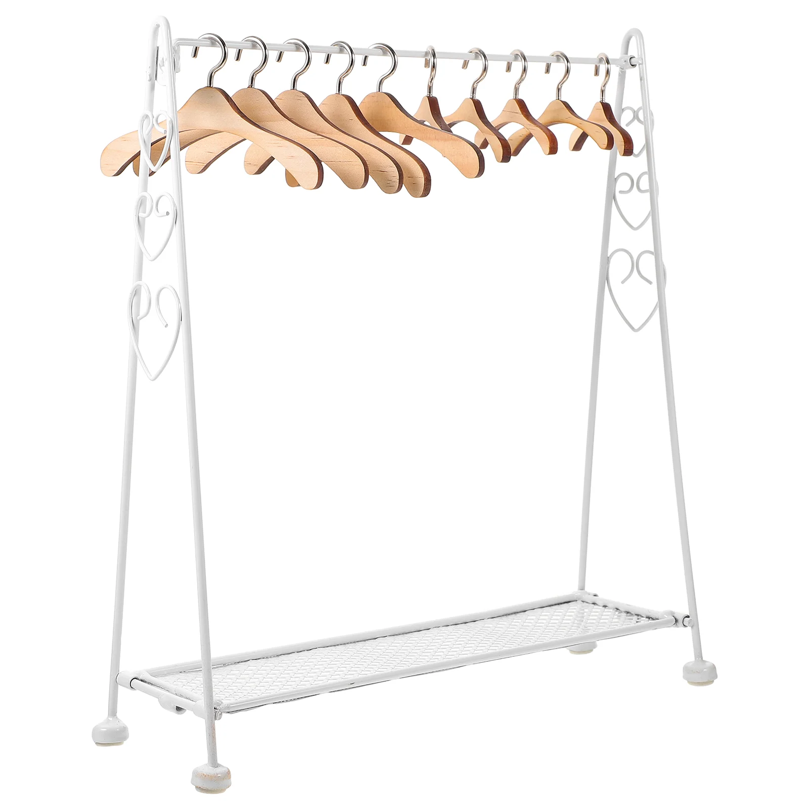 

Folding Hanger Dolls Mini Wardrobe Closet for Clothes Rack Girl Clothing Hangers Girls Toys Holder Accessories Wooden