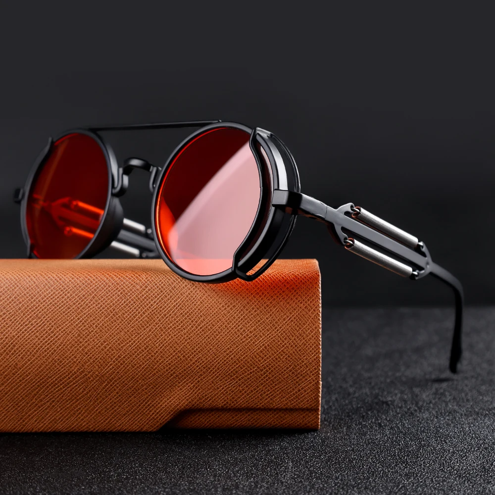 Luxury Metal Steampunk Sunglasses Men Women Fashion Round Glasses Brand Designer Vintage Sun Glasses High Quality Oculos de sol