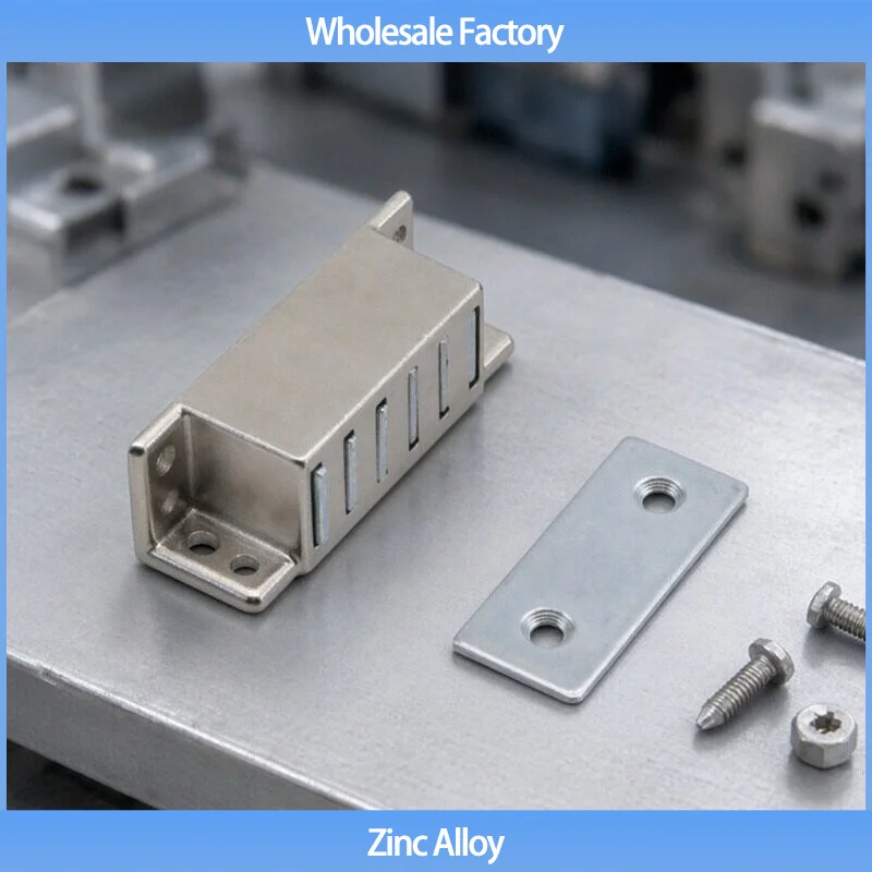 （4pcs）Strong Magnetic Lock Square Zinc Alloy Suitable For Industrial Electrical Equipment Door Magnetic Attraction Cabinet