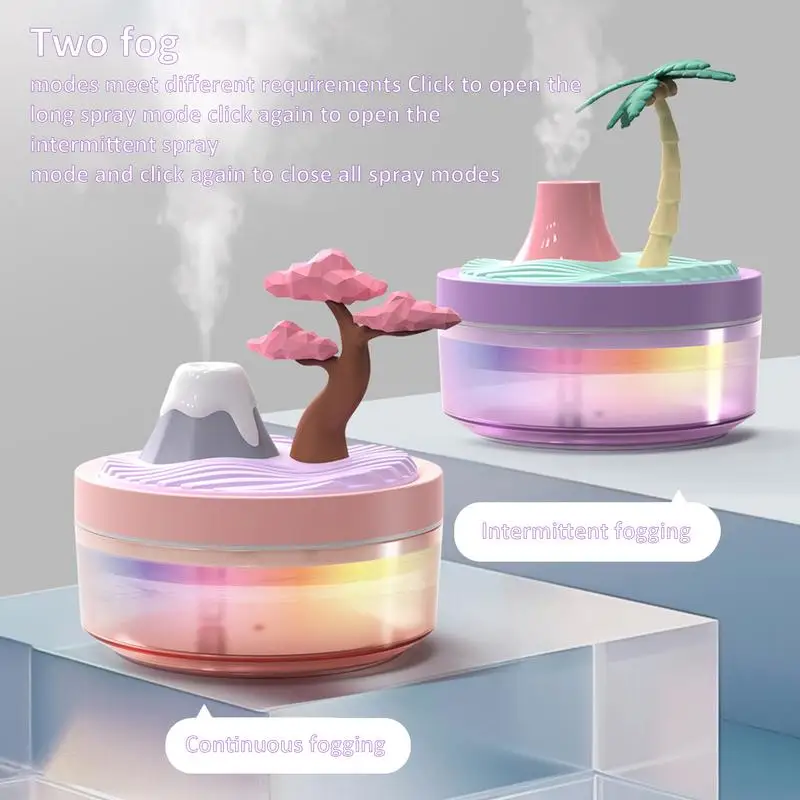 Personal Humidifier Air Humidifier With Landscape Decoration Quiet Table Humidifier Auto Shut-Off Cool Mist Humidifier For