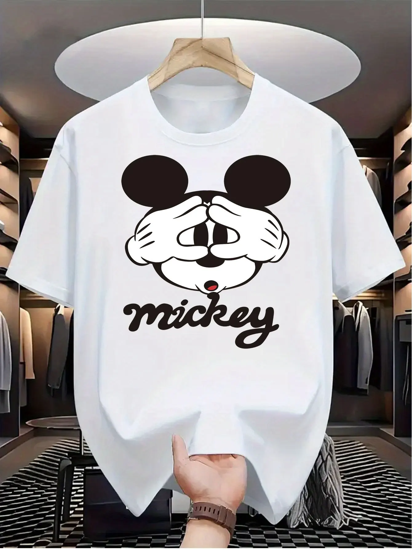 

Летняя футболка с Микки Маусом, анимированная мультяшная одежда для мальчиков и девочек, семейная одежда для родителей и детей, повседневная свободная удобная одежда больших размеров для мужчин и женщин