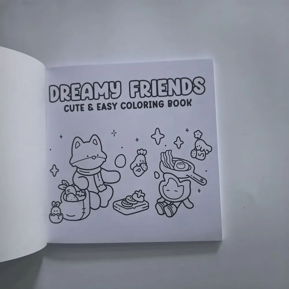 كتاب تلوين سهل لطيف من Dreamy Friends للبالغين لتخفيف التوتر، هدية مثالية لحفلات أعياد الميلاد وأعياد الميلاد وعيد الميلاد #3