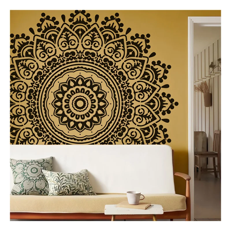 Mandala Wall Stencil For Painting Plaster Decor Decorative Reusable Template To Paint Putty Larges Giant Mandala Huge Round - view 4