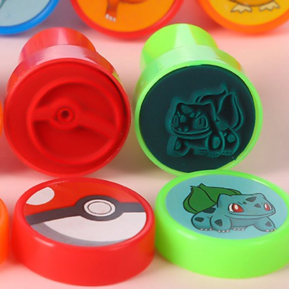12 Stück/Set Pokemon Anime Farbige Mini-Siegel Pikachu Gengar Snorlax Cartoon Niedliche Plastikspielzeug-Accessoires Dekoration Kindergeburtstagsgeschenk – Detail 3
