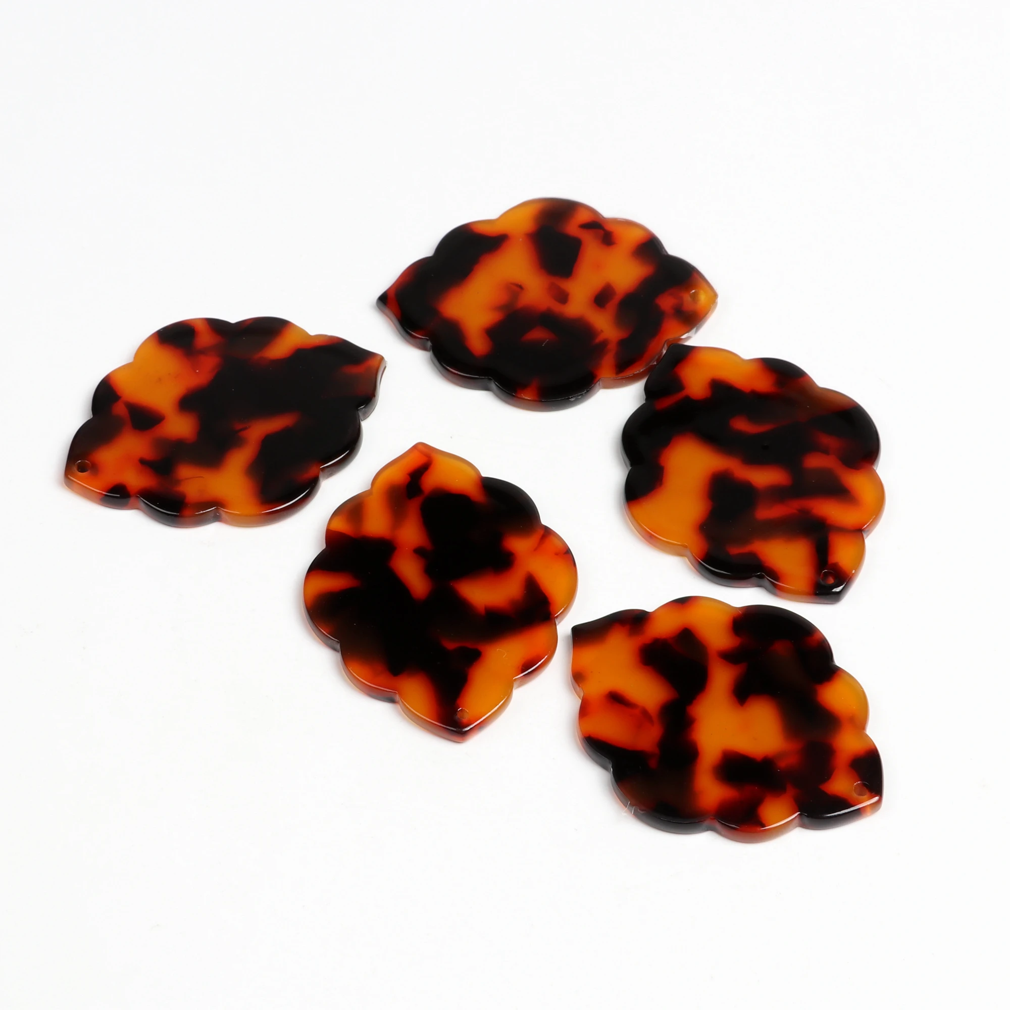 Tortoise Shell Earring Charms,Acetate Acrylic Lage Quatrefoil Shaped Pendant,Earrings Part,Big Earring Findings,41.5x32mm,ACE244