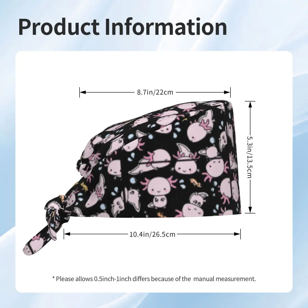 قبعة السباحة Axolotls فرك الطبيب قبعة جراحية للعمل للجنسين قبعات التمريض القابلة للتعديل لطبيب الأسنان