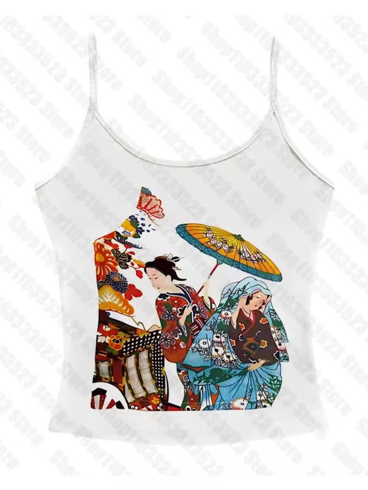 Top corto estilo gótico Retro Y2K Harajuku, camiseta sin mangas con estampado gráfico, camisetas sin mangas de manga corta Grunge de estética Vintage, chaleco de calle para mujer