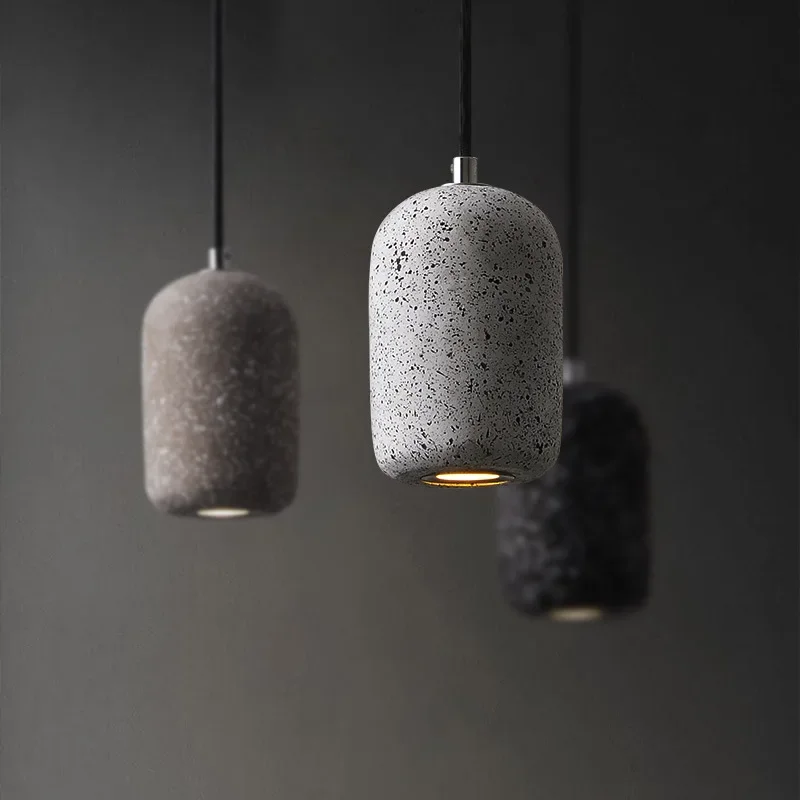 Nordic Industrial Style Cement Pendant Lamp LOFT Restaurant Creative Bar Bedroom Hallway LED Lighting Hanging Light Stone Indoor