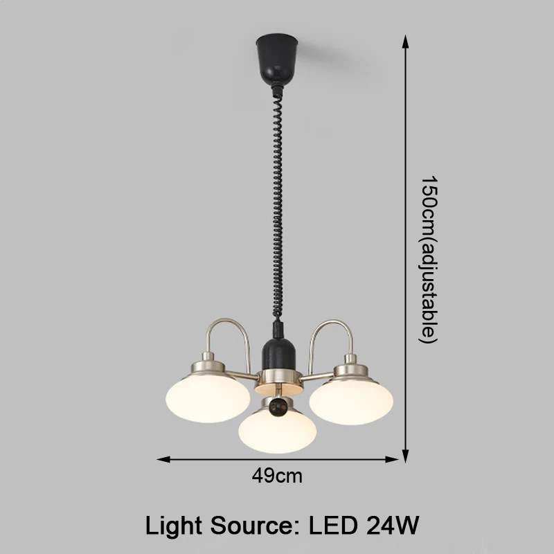 French Vintage Adjustable Height Dining Pendant Light Neo Chinese Retro Style Bar Lamp Homestay Lighting
