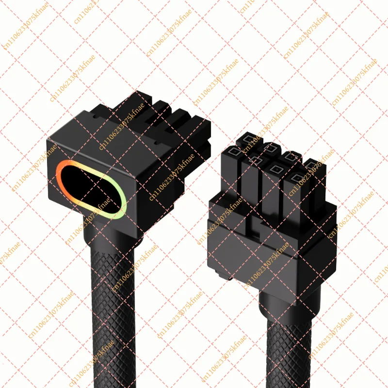 90-Degree Elbow CPU 8-Pin Extension Cable | Full Modular PSU Line with 5V 3-Pin ARGB Sync Lighting