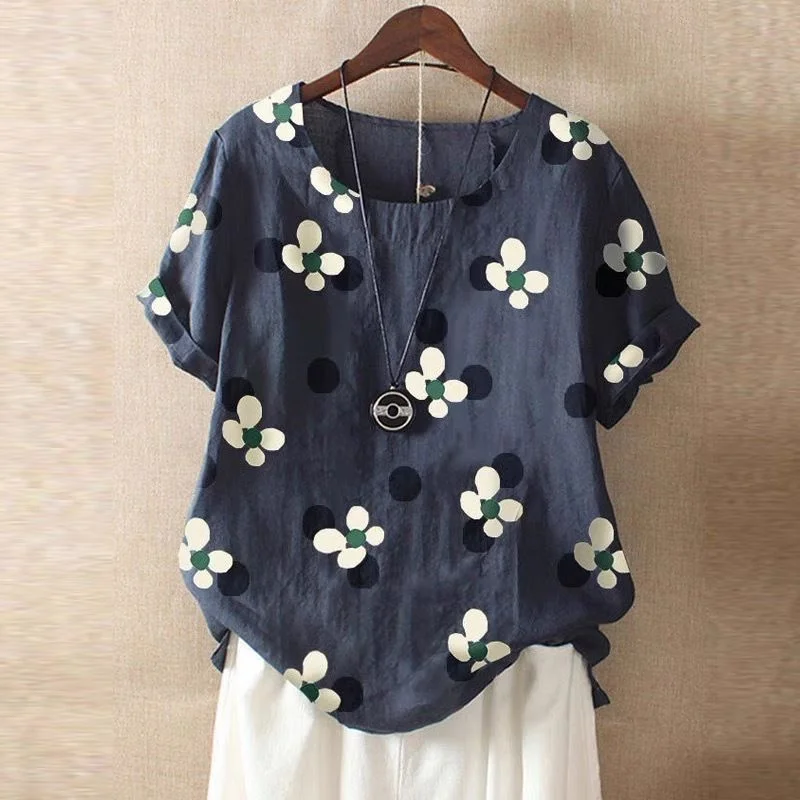 

plus Size 300 Pou Faionable Artistic ort Sve irt Loose Slimming Meat Covering Women's Summer Top Korean Sle Cas...