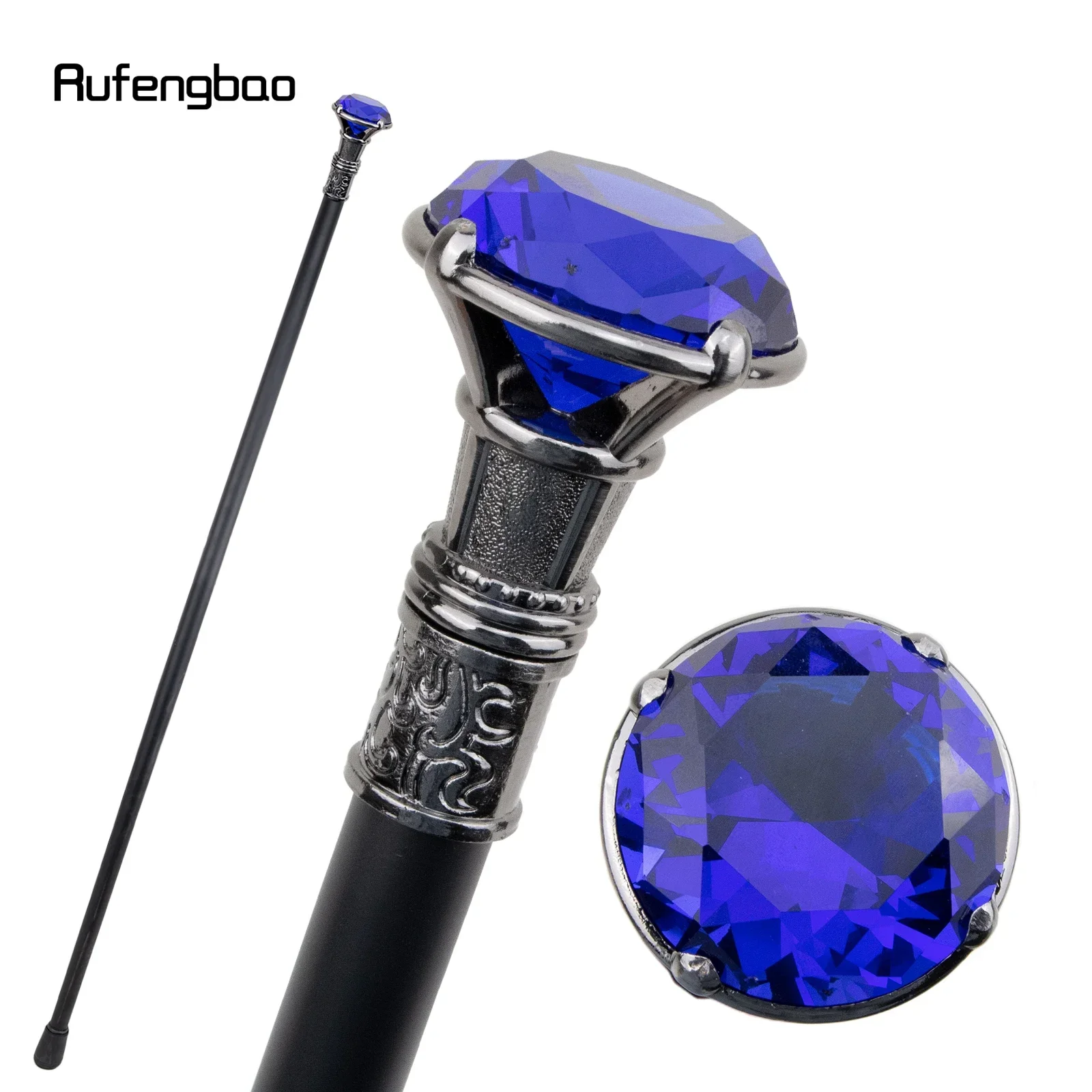 Purple Diamond Type Silver  Single Joint Walking Stick Decorative Cospaly Party Fashionable Walking Cane Halloween Crosier 93cm
