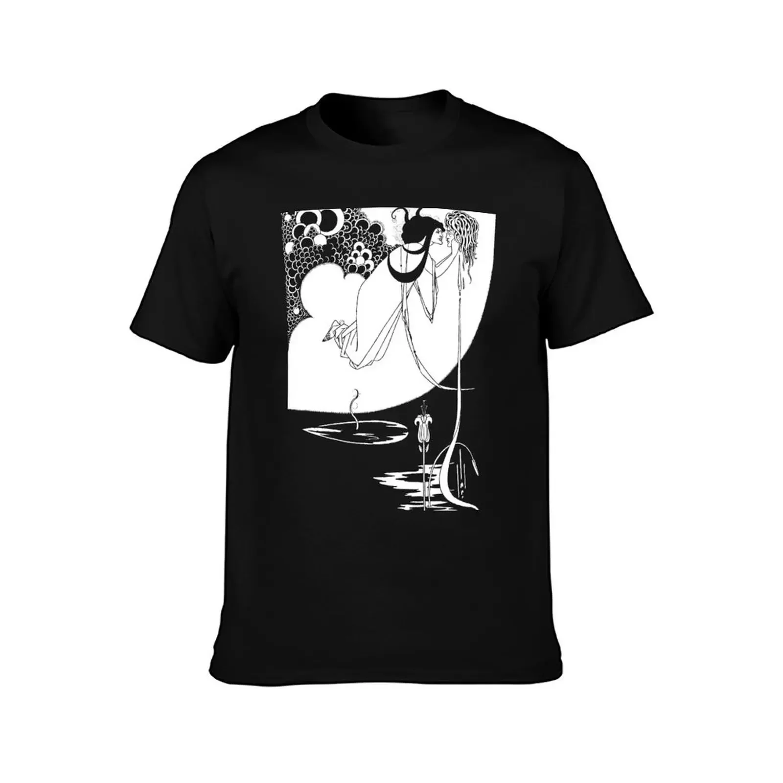 Enhanced Aubrey Beardsley The Climax 1893 on Black T-Shirt valentines boutique clothes oversized funny t shirts men