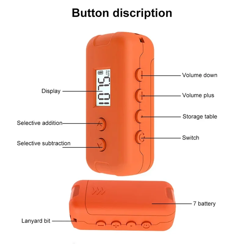 Pocket FM Radio LCD Display Radio Withlcd Display For50-108Mhz Foroutdoor Sports-TCES