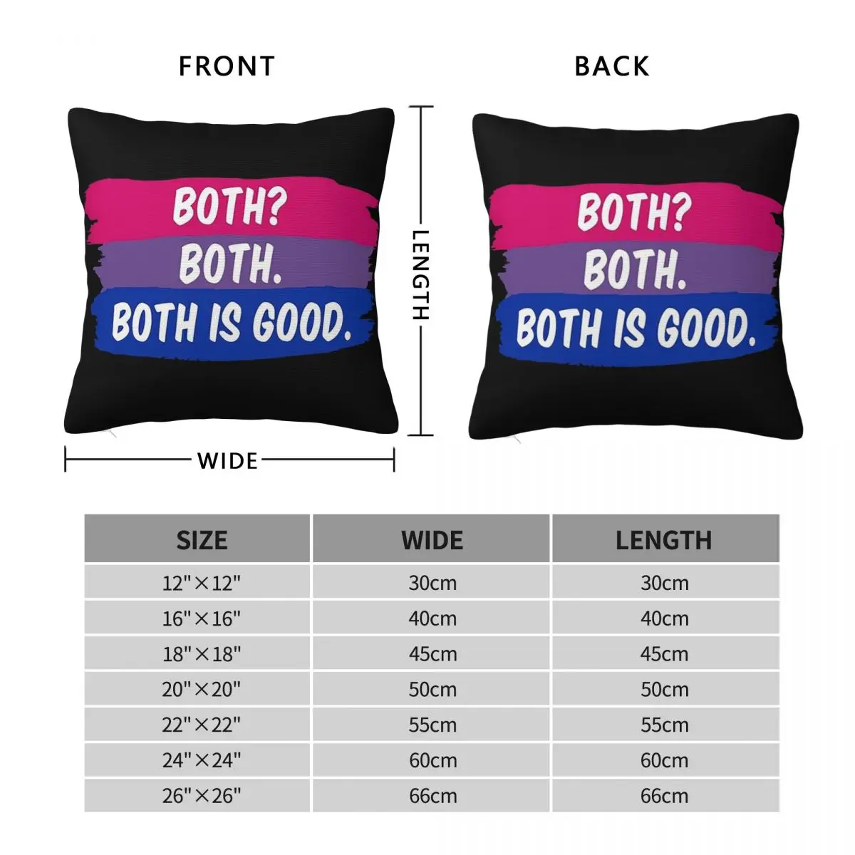 Both Both.Both Is Good.Lgbt Lgbtq Gay Lesbian Bisexual Square Pillowcase Pillow Cover Cushion Throw Pillow for Home Bedroom