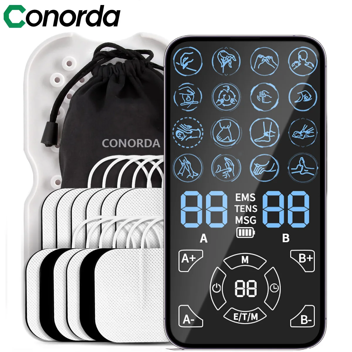 Ems pulso estimulador muscular elétrico volta pescoço corpo massageador dezenas acupuntura meridiano fisioterapia digital relaxar massagem ferramentas