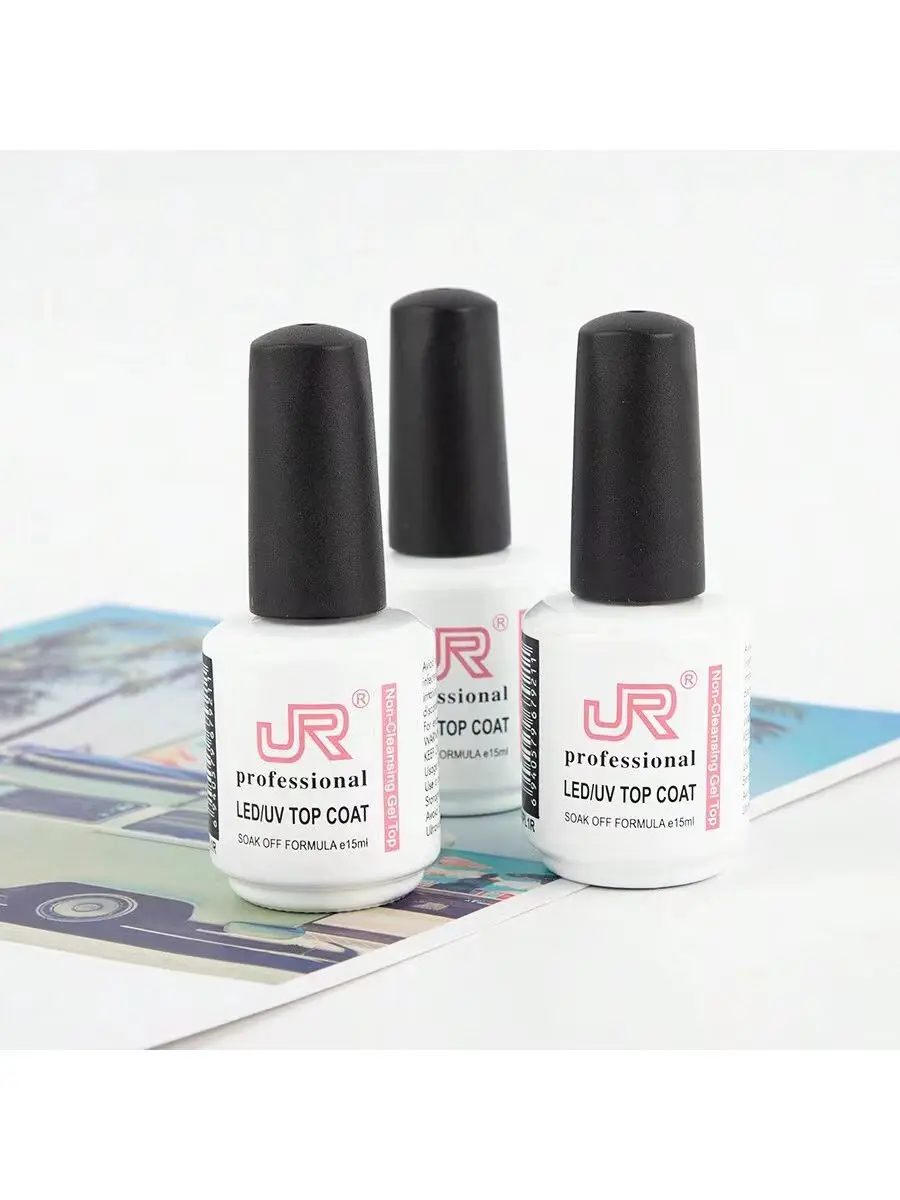 15Ml 6 Stks/doos Top Coat Base Coat Met Jr Private Label Langdurige Versterkende Bling Nagelgel Top En Base Coat Nagellak